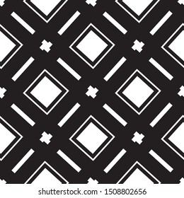 Abstract geometric seamless vector pattern. Black and white texture. Square elements.