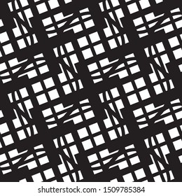 Abstract geometric seamless vector pattern. Black and white texture. 