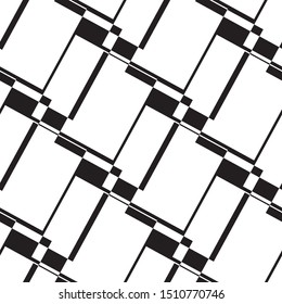 Abstract geometric seamless vector pattern. Black and white texture. 