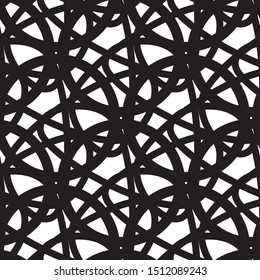 Abstract geometric seamless vector pattern. Black and white texture. 