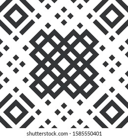 Abstract geometric seamless vector pattern. Black and white line stripes background.