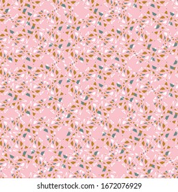 Abstract geometric seamless vector pattern in pink color. Decorative surface print design. Great for backgrounds, fabrics, stationery and packaging.