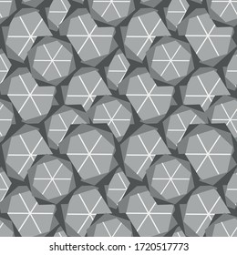 Abstract geometric seamless vector pattern in grey colors. Surface print design for fabrics, stationery and packaging.