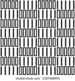 Abstract geometric seamless vector pattern. Vertical black rectangles, stripes. Geometric tiles monochrome simple background. Black and white stylish texture.