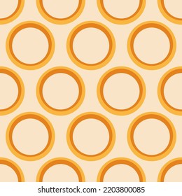 Abstract geometric seamless vector pattern. Repeating yellow circles on beige background. Geometric color ornament. Color vector background.