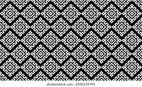 Abstract geometric seamless vector pattern. Black and white line stripes background.