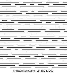 Abstract geometric seamless vector pattern with chaotic horizontal strokes. Horizontal lines pattern. Seamless minimalistic pattern. Vector black and white lines background.