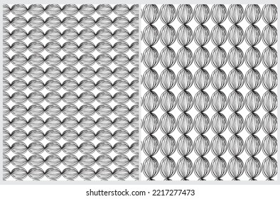 Abstract Geometric Seamless Vector Patterns. Simple Lens Design. Black Brush Spots on a White Background. Irregular Infantile Style Print with Messy Scribbles ideal for Fabric. 