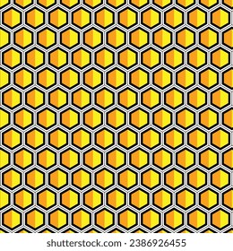 abstract geometric seamless yellow hexagon pattern.