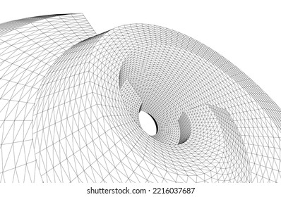 abstract geometric shape 3d illustration