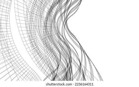 Abstrakte geometrische Form 3D-Abbildung