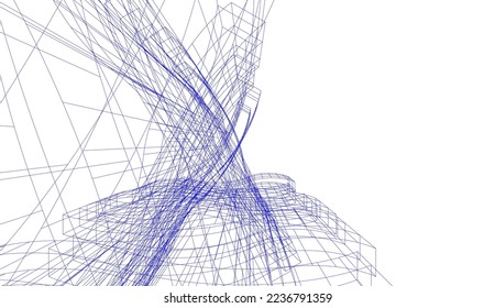 Abstract geometric shape 3d illustration