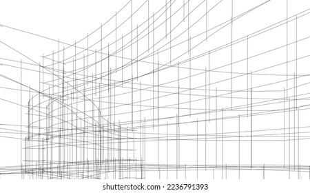 Abstract geometric shape 3d illustration