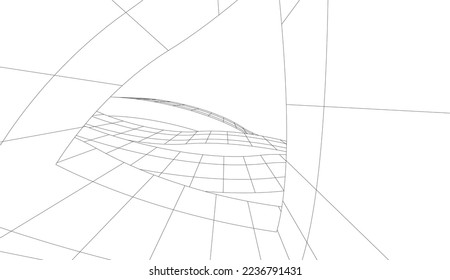 Abstract geometric shape 3d illustration