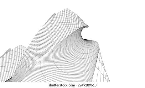 Abstrakte geometrische Form 3D-Abbildung