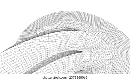 Abstract geometric shape 3d illustration