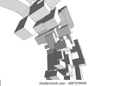 abstract geometric shape backdrop vector 3d illustration