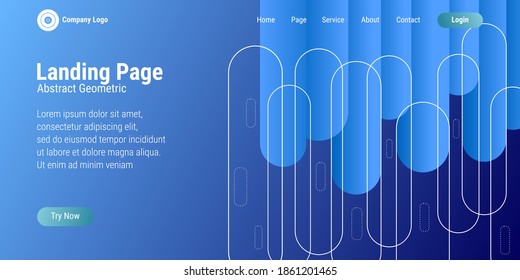 Abstract geometric shape background in blue gradation. Perfectly used for landing pages, websites, banners, posters, events, etc. Vector illustration