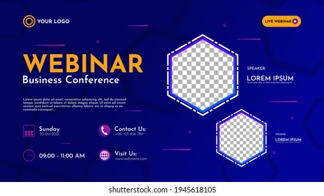 Abstract geometric shape background in blue gradation. suitable for business webinars, marketing webinars, online classroom programs, etc.