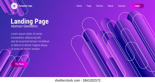 Abstract geometric shape background in dark purple gradation. Perfectly used for landing pages, websites, banners, posters, events, etc. Vector illustration