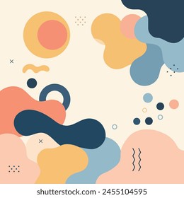 Abstrakter geometrischer Formhintergrund. Minimalistischer Formhintergrund. Memphis flaches Design. Vektorillustration