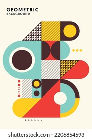 Abstract geometric shape background modern flat design style. Design element template can be used for annual report cover, poster, backdrop, publication, brochure, flyer, leaflet, vector illustration