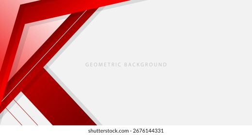 Abstract geometric shape background, modern red and white background for banner, poster, cover, brochure, flyer, website