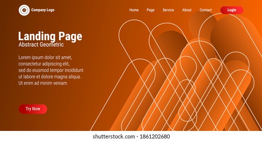 Abstract geometric shape background in orange gradation. Perfectly used for landing pages, websites, banners, posters, events, etc. Vector illustration