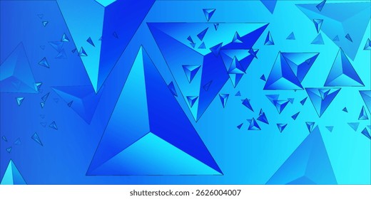 Abstract geometric shape background vector design in blue tones in eps 10