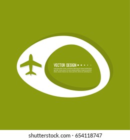 Abstract geometric shape banner with icon airplane. Vector frame speech bubble. 