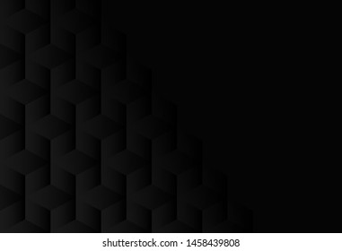 Abstract. geometric shape black background. light and shadow. Vector.