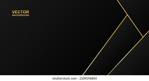 Abstrakt. geometrische Form, schwarz-goldener Hintergrund. Licht und Schatten. Vektorgrafik.