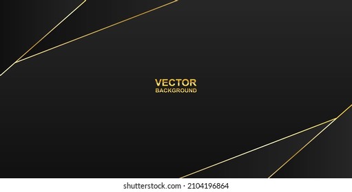 Abstrakt. geometrische Form, schwarz-goldener Hintergrund. Licht und Schatten. Vektorgrafik.