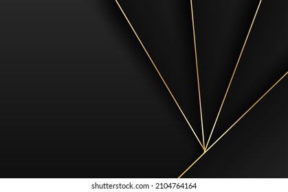 Abstrakt. geometrische Form, schwarz-goldener Hintergrund. Licht und Schatten. Vektorgrafik.