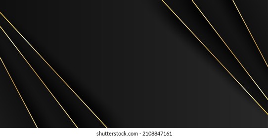 Abstract. geometric shape black and gold background. light and shadow. Vector.