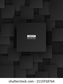 Abstract. Geometric shape black overlab background. Vector.