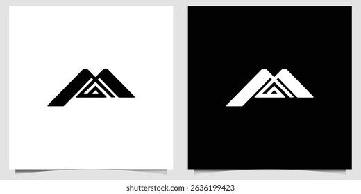 Abstract Geometric Shape in Black and White, Modern Logo Design Concept