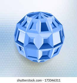 Abstract geometric shape with blue background
