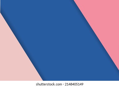 Abstract. Geometric shape blue and pink pastel color overlap background. Vector.