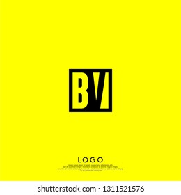abstract geometric shape BV logo letters design concept in shadow shape