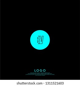 abstract geometric shape BV logo letters design concept in shadow shape