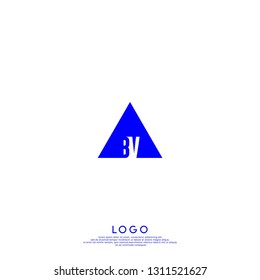 abstract geometric shape BV logo letters design concept in shadow shape