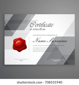 abstract geometric shape certificate design template