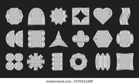 Abstract geometric shape collection in monochrome