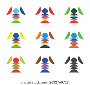 Forma geométrica abstrata em variações de cores diferentes.