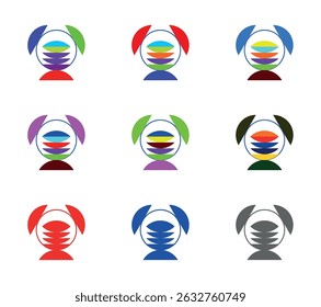 Abstract  geometric shape in color different variations.