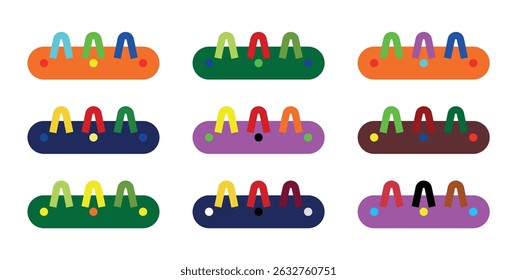 Abstract  geometric shape in color different variations.