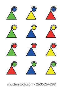 Abstract  geometric shape in color different variations.