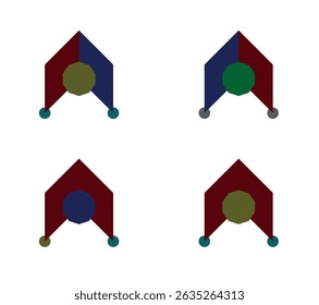 Forma geométrica abstrata em variações de cores diferentes.