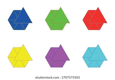 Forma geométrica abstrata em variações de cores diferentes.